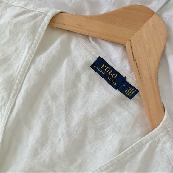 New Ralph Lauren Maxi Linen White Long Dress - Picture 3 of 13